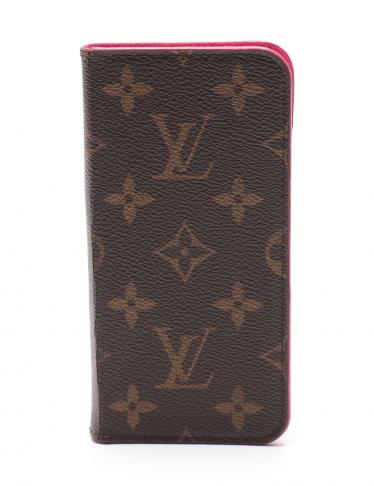 ルイヴィトン(LOUIS VUITTON)フォリオ|モノグラム|iPhoneケース|スマホケース|PVC|茶|ローズ|ハイブランド・ブランド専門の中古通販サイト(368263)