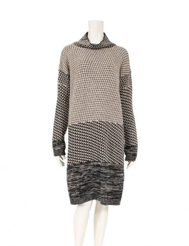 マックスマーラウィークエンド Max Mara Weekend ニットワンピース ウール グレーベージュ 黒 ハイブランド ブランド専門の中古通販サイト