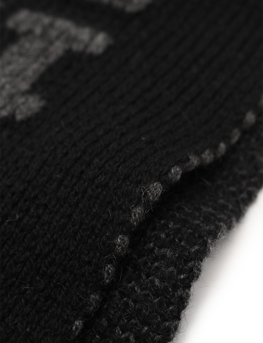 エルメス Hermes マフラー H柄 カシミヤ 黒 ダークグレー ハイブランド ブランド専門の中古通販サイト