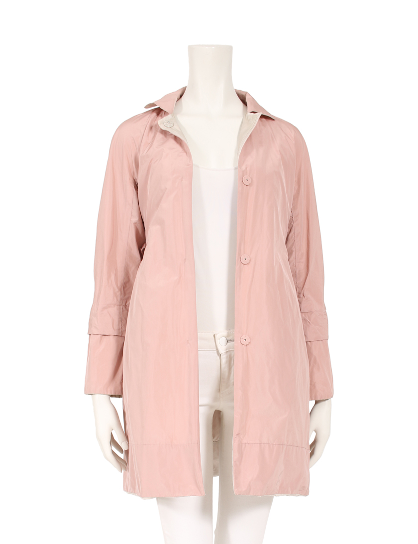 エスマックスマーラ S Max Mara スプリングコート ナイロン ピンク ベージュ リバーシブル ハイブランド ブランド専門の中古通販サイト