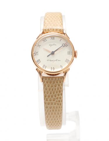 稼働】アガット 腕時計 アクセサリー ゴールド k18 GP レディース