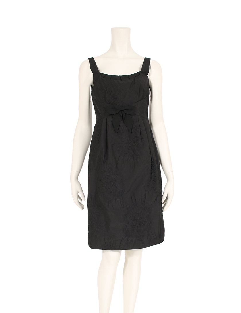 モスキーノチープアンドシック Moschino Cheap Chic ワンピース ノースリーブ 黒 リボン シワ加工 ハイブランド ブランド 専門の中古通販サイト
