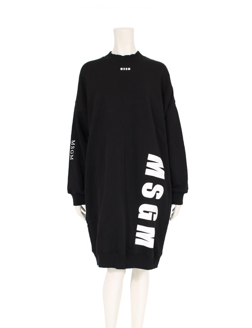エムエスジーエム Msgm スウェット ワンピース 黒 ロゴプリント 18aw ハイブランド ブランド専門の中古通販サイト