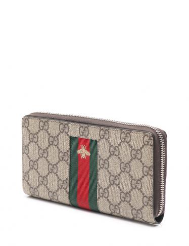 グッチ(GUCCI)GGスプリーム|ラウンドファスナー長財布|PVC|レザー ...