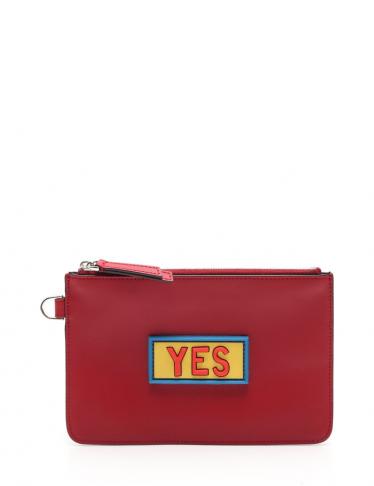 FENDI・財布・小物・ポーチ コインケース レザー ラバー ボルドー 黄 