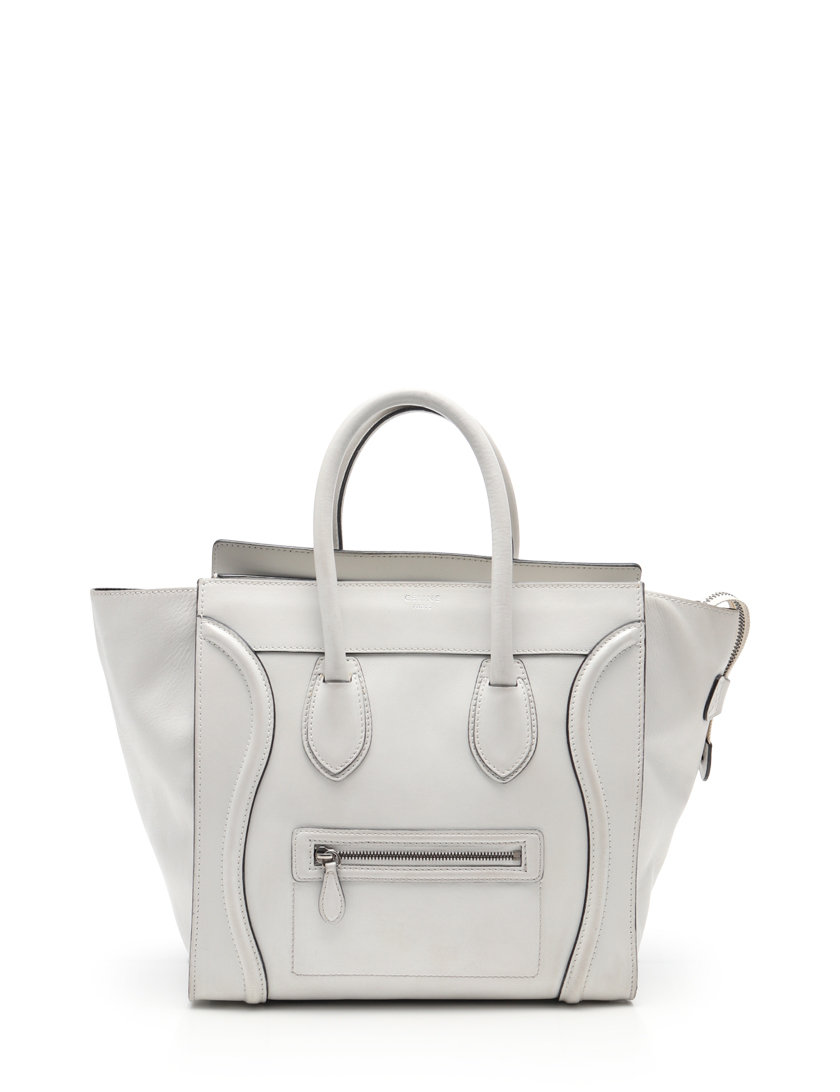 セリーヌ Celine ラゲージ ミニショッパー トートバッグ レザー ライトグレー ハイブランド ブランド専門の中古通販サイト 3970