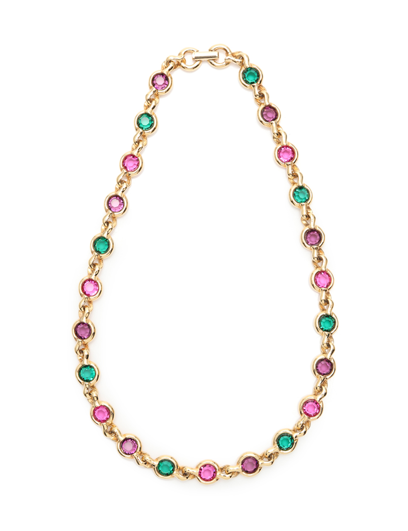 スワロフスキー Swarovski ネックレス クリスタル ゴールド ピンク 紫 緑 ハイブランド ブランド専門の中古通販サイト