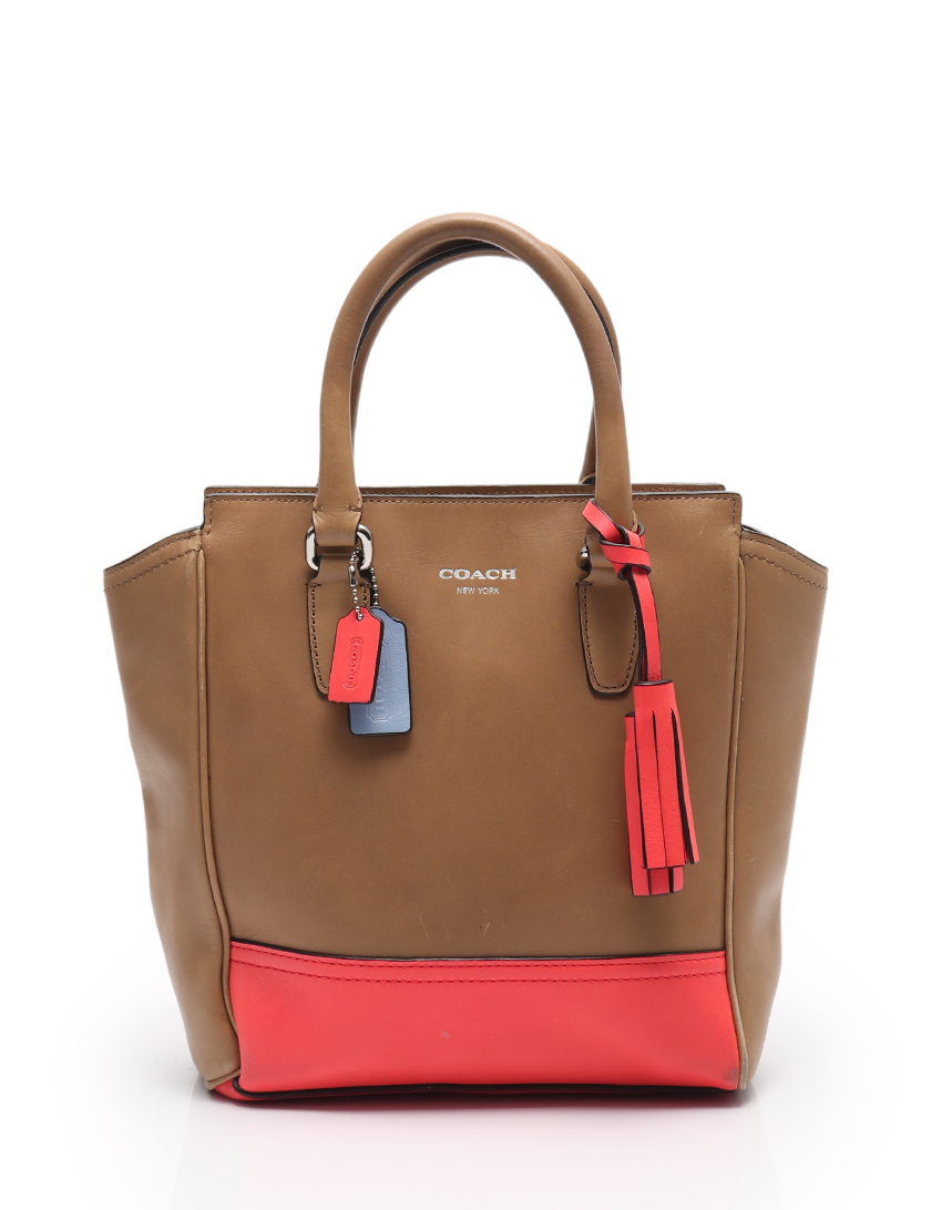 コーチ Coach ハンドバッグ レザー キャメル ピンク タッセルチャーム付き ハイブランド ブランド専門の中古通販サイト