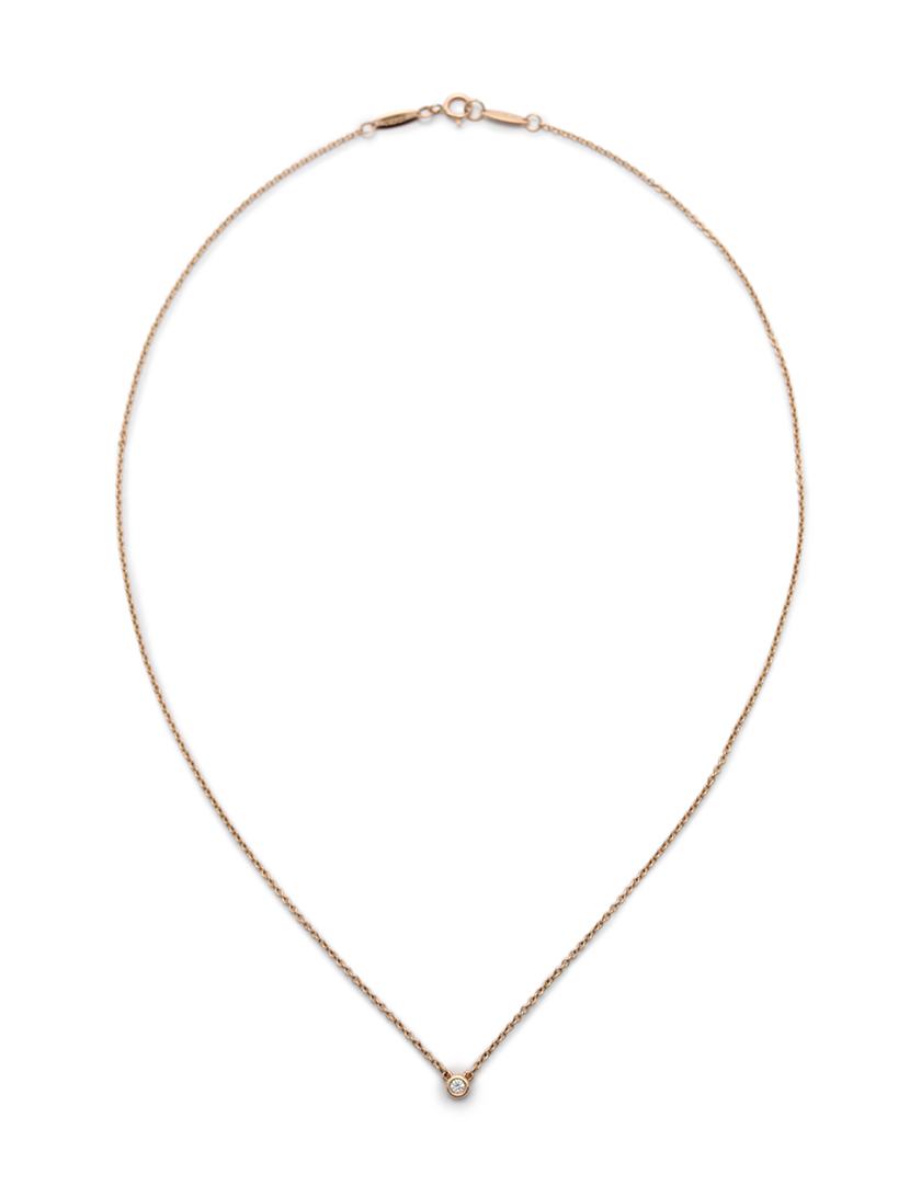 ティファニー Tiffany Co バイザヤード ネックレス K18pg ダイヤモンド ピンクゴールド 1pダイヤ ハイブランド ブランド専門の中古通販サイト 4046