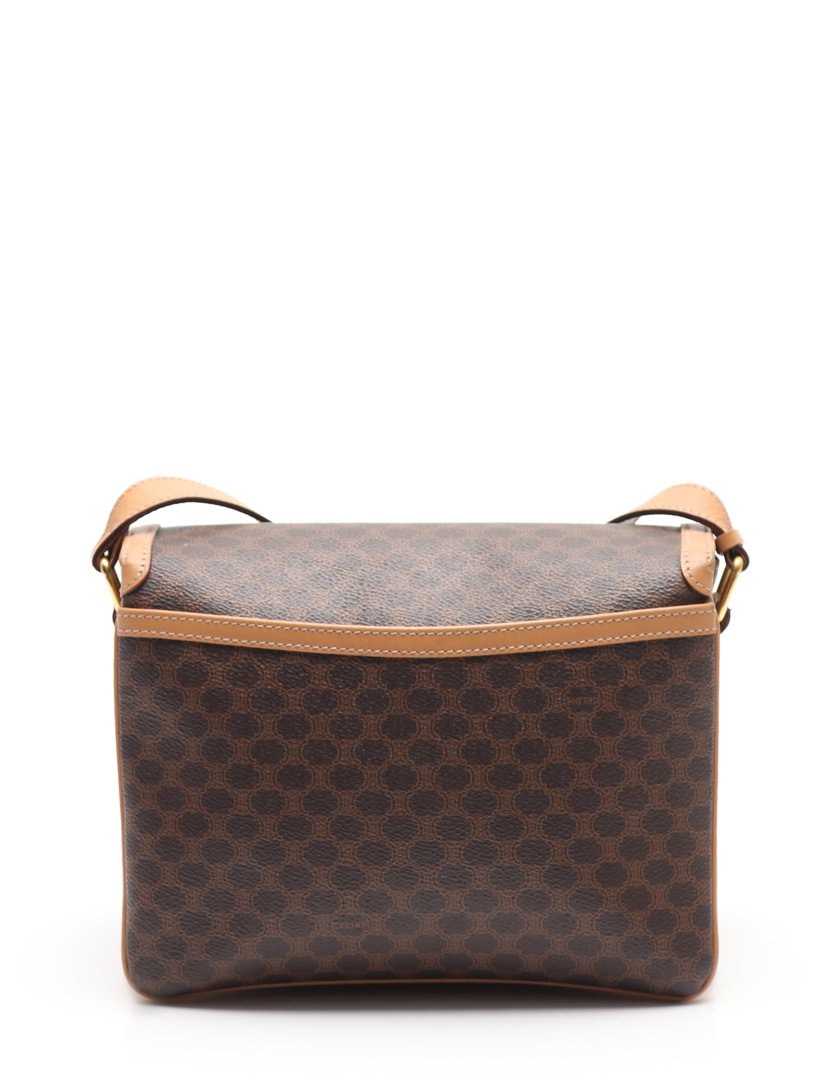 セリーヌ(CELINE)マカダム柄|ショルダーバッグ|PVC|レザー|茶|ベージュ|ハイブランド・ブランド専門の中古通販サイト(404861)