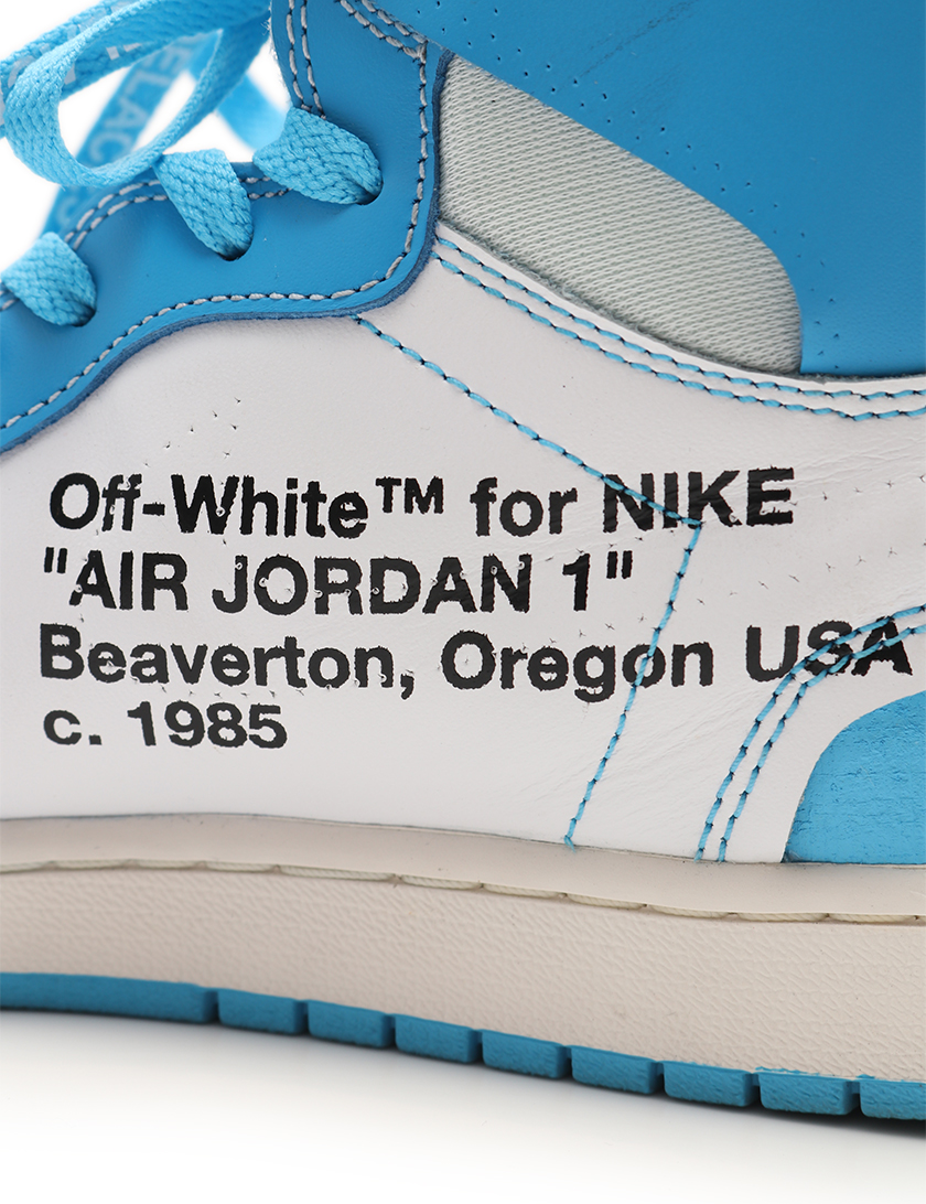 オフホワイト Off White Nike Off White Air Jordan 1 Retro High ハイカットスニーカー レザー 白 水色 オレンジ ハイブランド ブランド専門の中古通販サイト