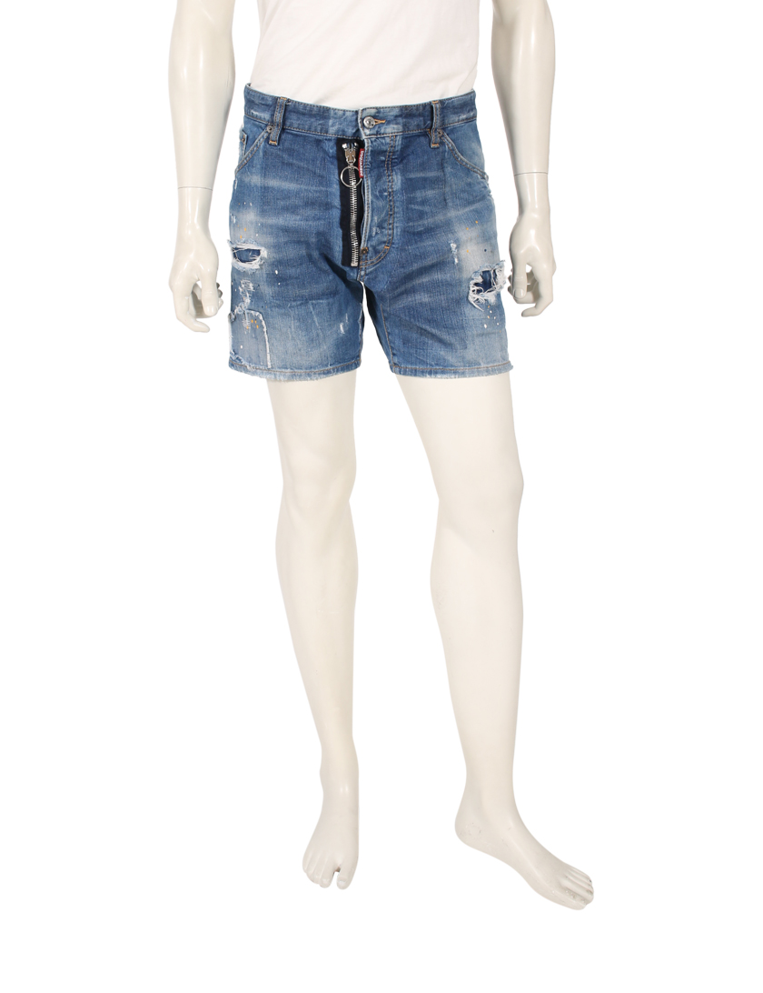 ディースクエアード Dsquared2 デニムショートパンツ ペンキペイント 水色 ダメージ加工 ハイブランド ブランド 専門の中古通販サイト