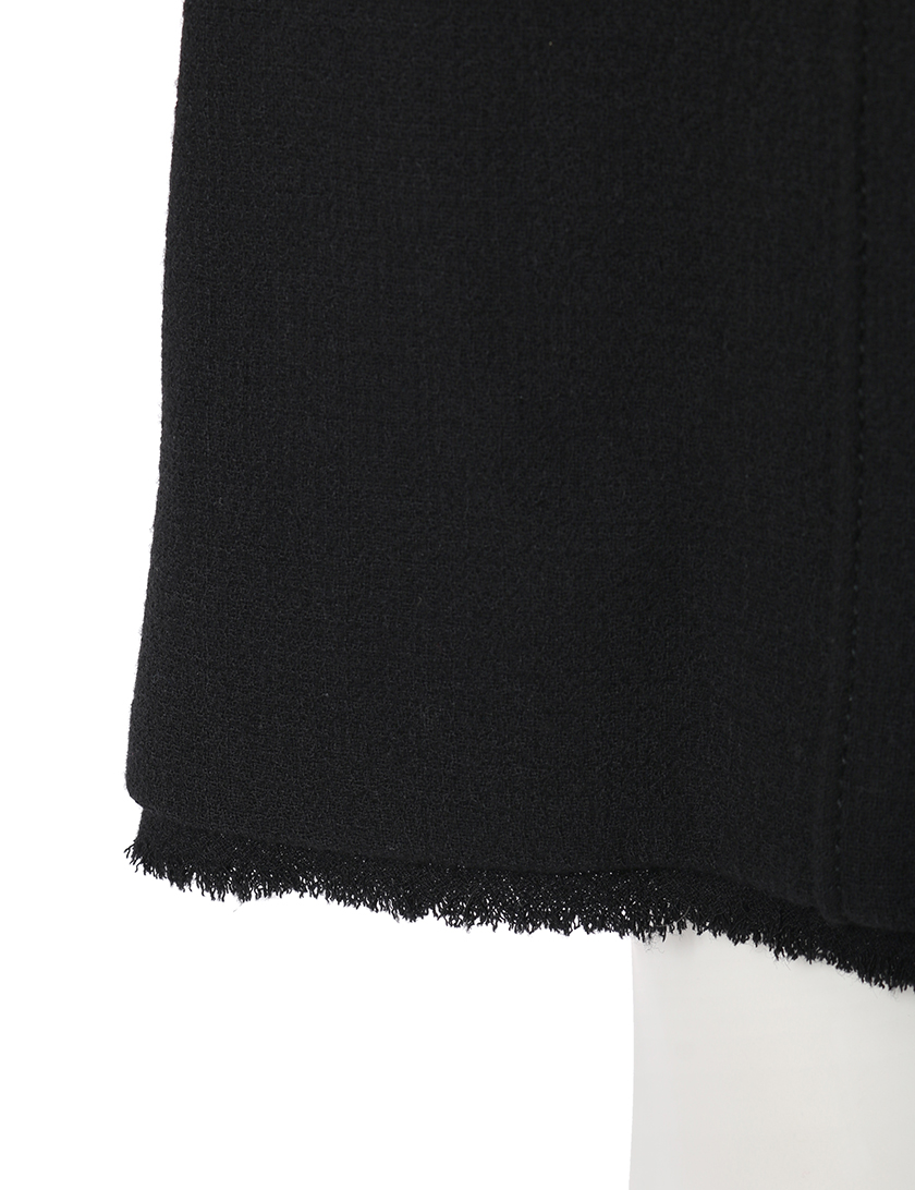 シャネル Chanel ワンピース 長袖 ウール 黒 スリーブシフォン切替 13c ハイブランド ブランド専門の中古通販サイト