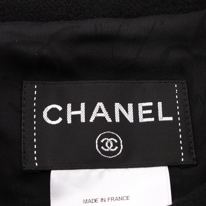 シャネル Chanel ワンピース 長袖 ウール 黒 スリーブシフォン切替 13c ハイブランド ブランド専門の中古通販サイト