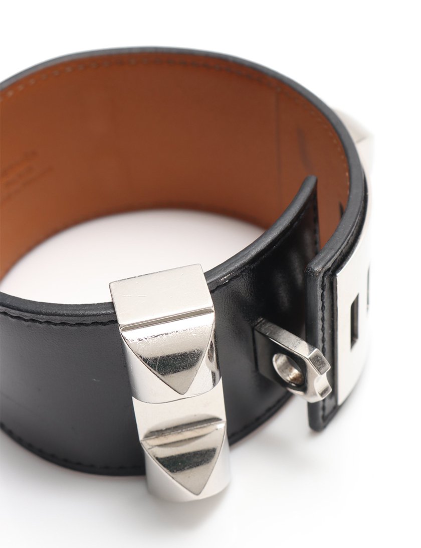 エルメス(HERMES)コリエドシアン|ブレスレット|レザー|黒 ...