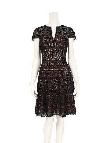 タダシショージ Tadashi Shoji Edna Dress ドレス ワンピース レース 黒 ベージュ ハイブランド ブランド専門の中古通販サイト