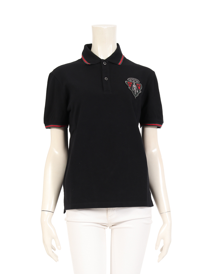 グッチ Gucci クレスト ポロシャツ 黒 赤 緑 ハイブランド ブランド専門の中古通販サイト