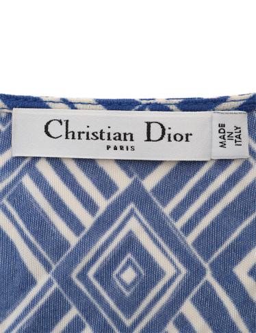 クリスチャンディオール Christian Dior ワンピース レーヨン 青 白 ハイブランド ブランド専門の中古通販サイト