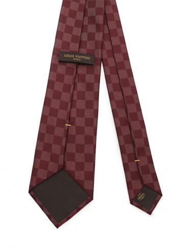 ルイヴィトン(LOUIS VUITTON)ダミエ柄|ネクタイ|シルク|ボルドー ...