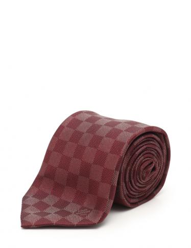 ルイヴィトン(LOUIS VUITTON)ダミエ柄|ネクタイ|シルク|ボルドー ...