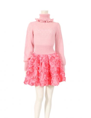 スレトシス Sretsis ニットワンピース ピンク 切替 フラワー ハイブランド ブランド専門の中古通販サイト 4140