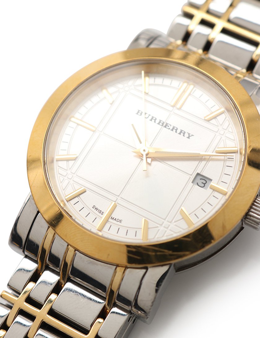 バーバリー Burberry ヘリテージ 腕時計 メンズ クオーツ Ss Gp シルバー ゴールド シルバー文字盤 ハイブランド ブランド専門の中古通販サイト