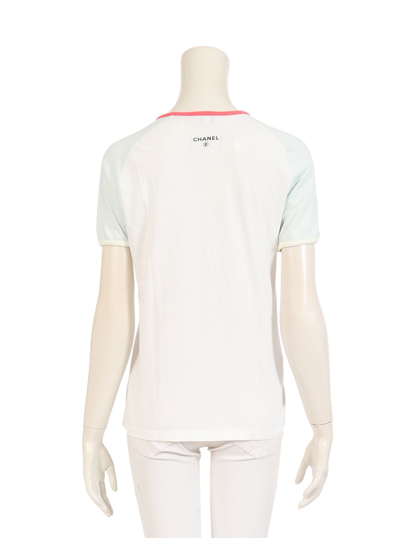 シャネル(CHANEL)ココ|キューバ|Tシャツ|カットソー|白|黄緑 ...