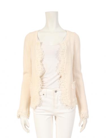 CHANEL・トップス・ カーディガン カシミヤ アイボリー レース｜【公式