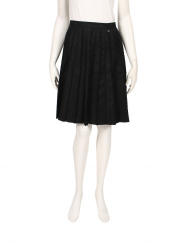 CHANEL・ボトムス・ スカート ウール 黒 プリーツ 切りっぱなし