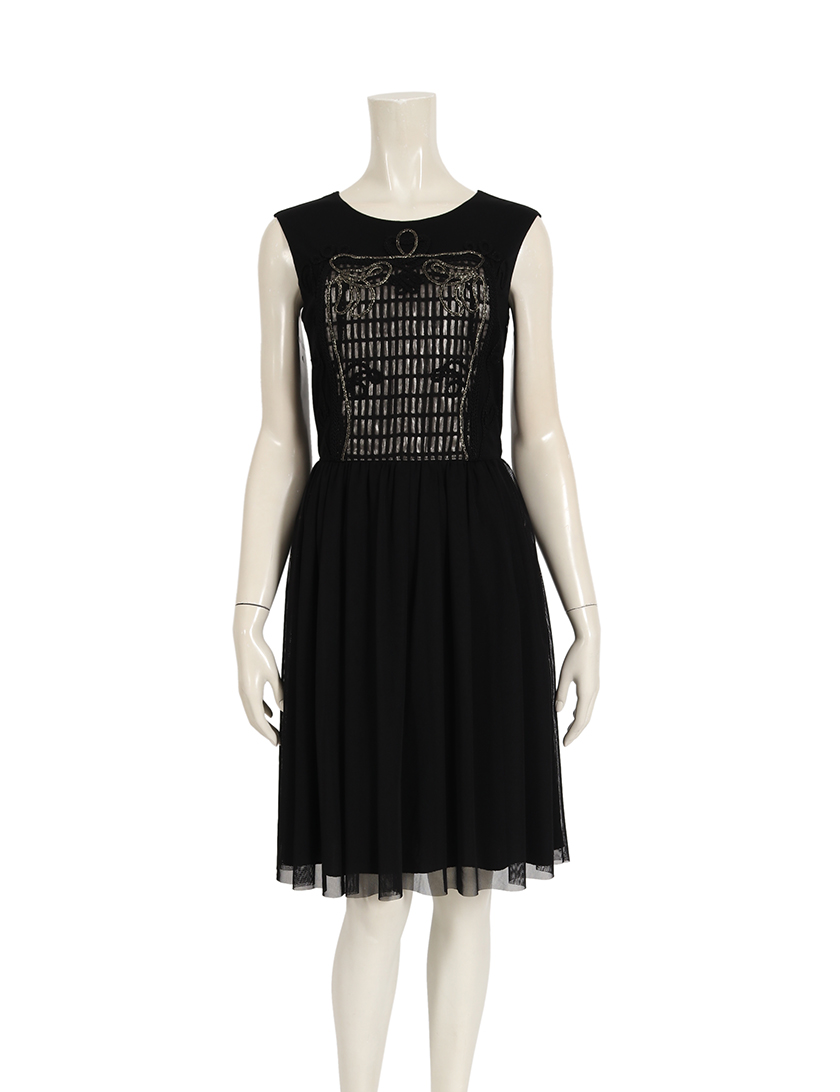 ヴィヴィアンタム Vivienne Tam ワンピース 刺繍 ノースリーブ 黒 シルバー ハイブランド ブランド専門の中古通販サイト