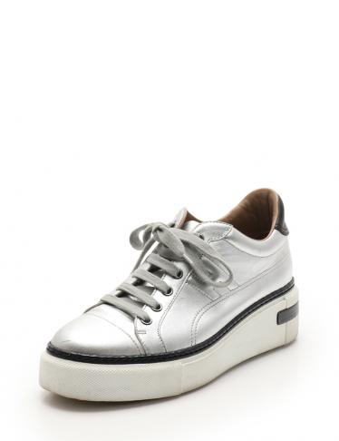 エルメス Hermes Polo Sneaker スニーカー レザー シルバー 白 黒 ハイブランド ブランド専門の中古通販サイト