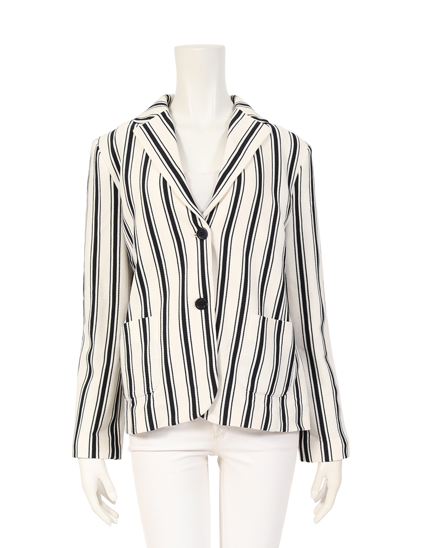 マックスマーラウィークエンド(Max Mara Weekend)ニット|ジャケット|ストライプ|ナイロン|コットン |アイボリー|黒|ハイブランド・ブランド専門の中古通販サイト(426701) マックスマーラウィークエンド(Max Mara Weekend)ニット|ジャケット|ストライプ|ナイロン|コットン |アイボリー|黒|ハイブランド・ブランド専門の中古通販サイト(426701)