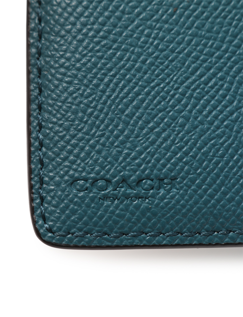 コーチ(COACH)MEDIUM|CORNER|ZIP|WALLET|二つ折り財布|レザー|緑|ハイブランド・ブランド専門の中古通販サイト(440738)