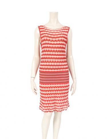 エムミッソーニ M Missoni ワンピース ノースリーブ レーヨン オレンジ アイボリー ピンク ハイブランド ブランド 専門の中古通販サイト