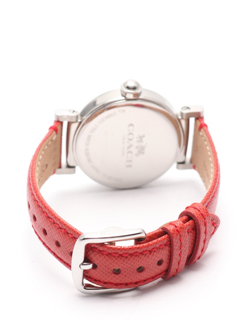 コーチ Coach レディース 腕時計 Ss レザー シルバー 赤 白文字盤 ハイブランド ブランド専門の中古通販サイト