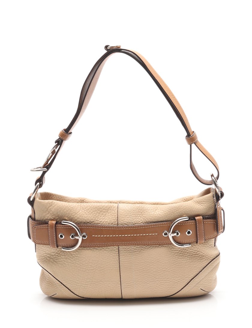 コーチ Coach ショルダーバッグ レザー ベージュ 茶 ハイブランド ブランド専門の中古通販サイト 440215