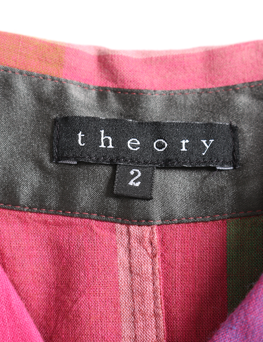 セオリー Theory シャツワンピース チェック柄 ピンク マルチカラー ハイブランド ブランド専門の中古通販サイト
