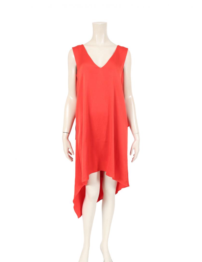 ビーシービージーマックスアズリア bg Maxazria Shana ハイロードレス ワンピース ノースリーブ 赤 ハイブランド ブランド専門の中古通販サイト