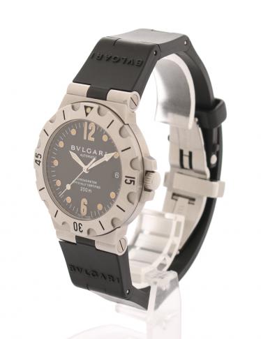ブルガリ Bvlgari ディアゴノスクーバー 38mm ダイバーズウォッチ メンズ 腕時計 Ss ラバー シルバー 黒 ハイブランド ブランド専門の中古通販サイト