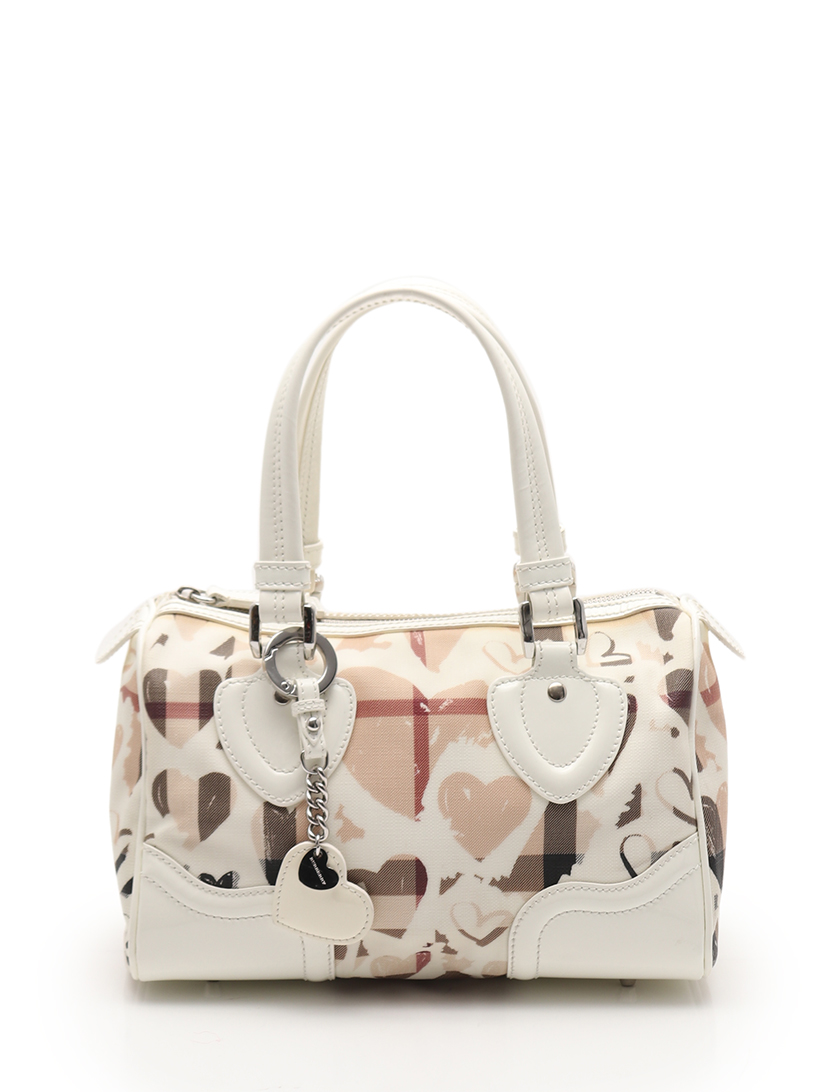 バーバリー(BURBERRY)|ハンドバッグ|ハート|PVC|エナメルレザー|アイボリー|マルチカラー|ハイブランド・ブランド専門の中古通販サイト(427061)