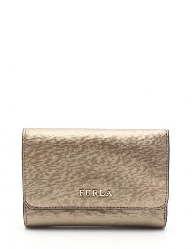 フルラ Furla 三つ折り財布 レザー ゴールド ハイブランド ブランド専門の中古通販サイト