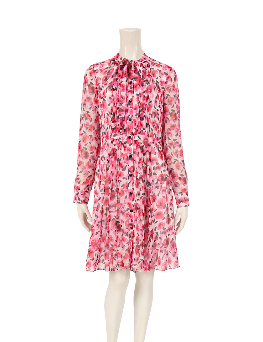ケイトスペード Kate Spade シフォンドレス ワンピース ピンク 黒 ローズプリント ハイブランド ブランド専門の中古通販サイト