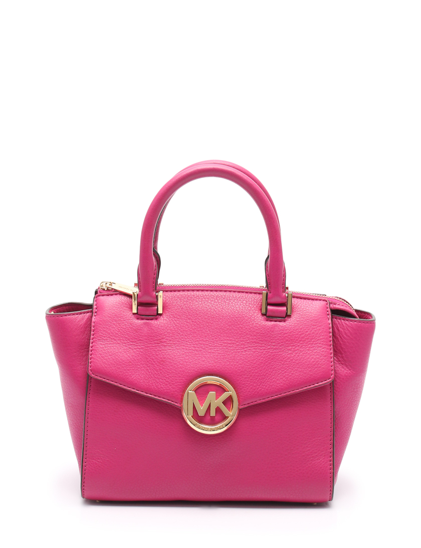 マイケルマイケルコース Michael Michael Kors ハドソン ミディアム サッチェル ハンドバッグ レザー ピンクパープル 2way ハイブランド ブランド専門の中古通販サイト