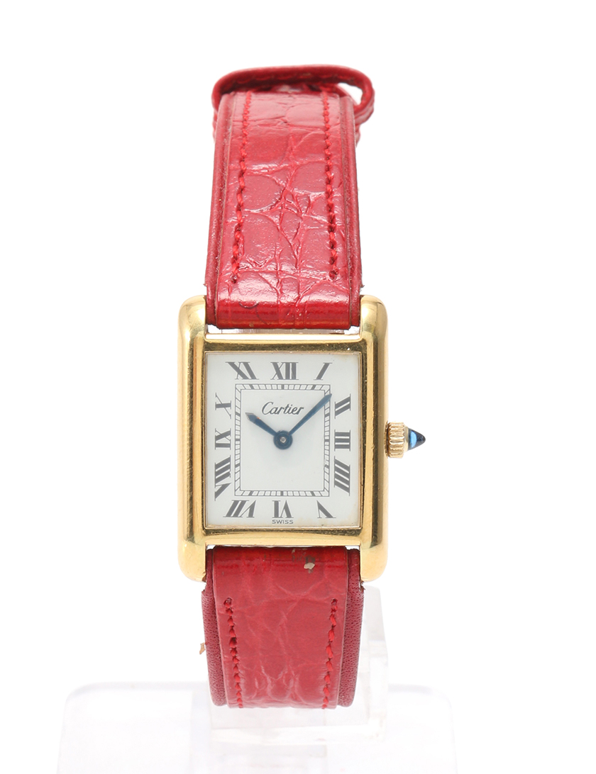 カルティエ Cartier タンク レディース 手巻きアンティーク K18ygメッキ 革ベルト ハイブランド ブランド専門の中古通販サイト