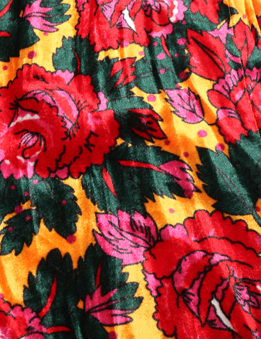 コムデギャルソン Comme Des Garcons サルエルパンツ 総柄 赤 緑 ピンク オレンジ ベロア ハイブランド ブランド専門の中古通販サイト