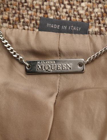 アレキサンダーマックイーン(ALEXANDER MCQUEEN)ツイード|ロングコート|ベージュ|茶|ハイブランド・ブランド専門の中古通販サイト(441486)