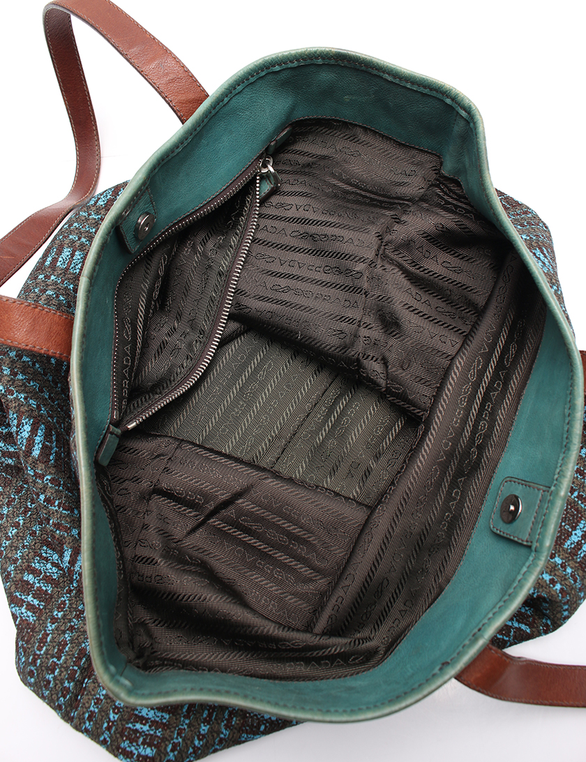 プラダ Prada トートバッグ ナイロン レザー 緑 水色 カーキ 黒 茶 2way ハイブランド ブランド専門の中古通販サイト