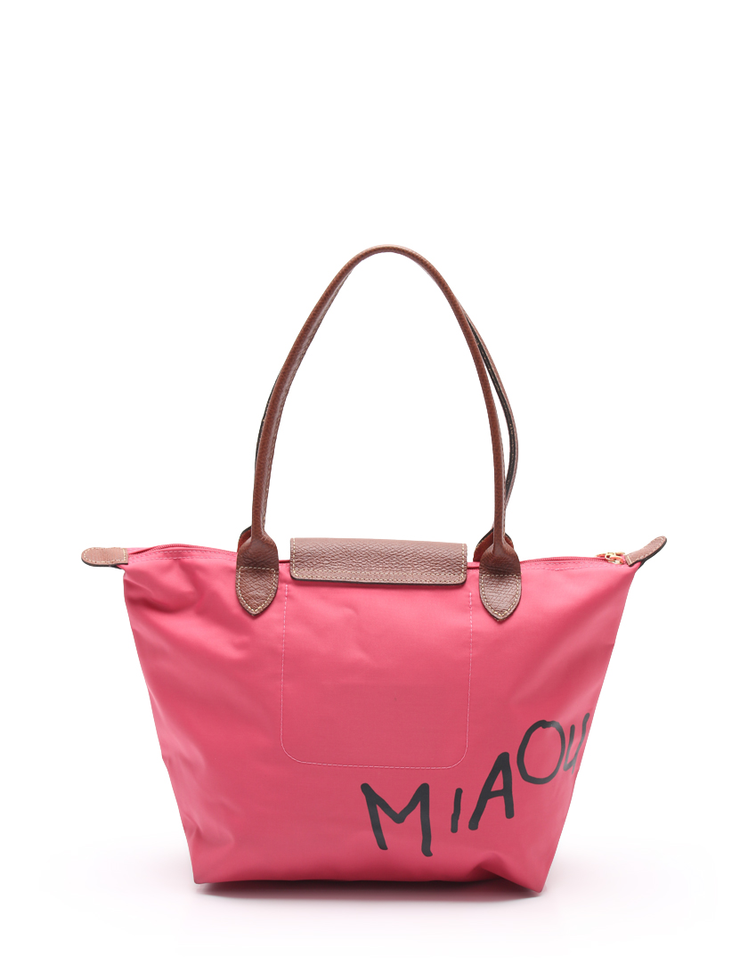 ロンシャン Longchamp ル プリアージュ ミャオ トートバッグ ナイロン レザー ピンク 茶 ベージュ ネコ ハイブランド ブランド専門の中古通販サイト