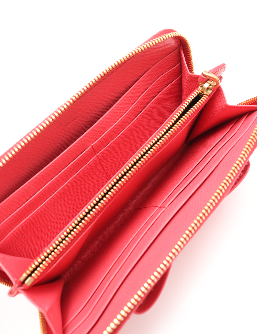 プラダ(PRADA)|ラウンドファスナー長財布|サフィアーノ|ピンク ...