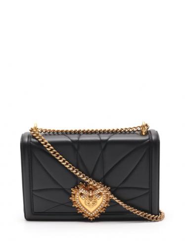 DOLCE&GABBANA・バッグ・DEVOTION チェーンショルダーバッグ レザー 黒 